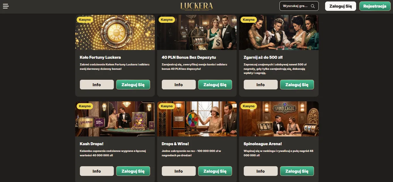 Luckera Casino no deposit bonus – dostępne bonusy i oferty promocyjne